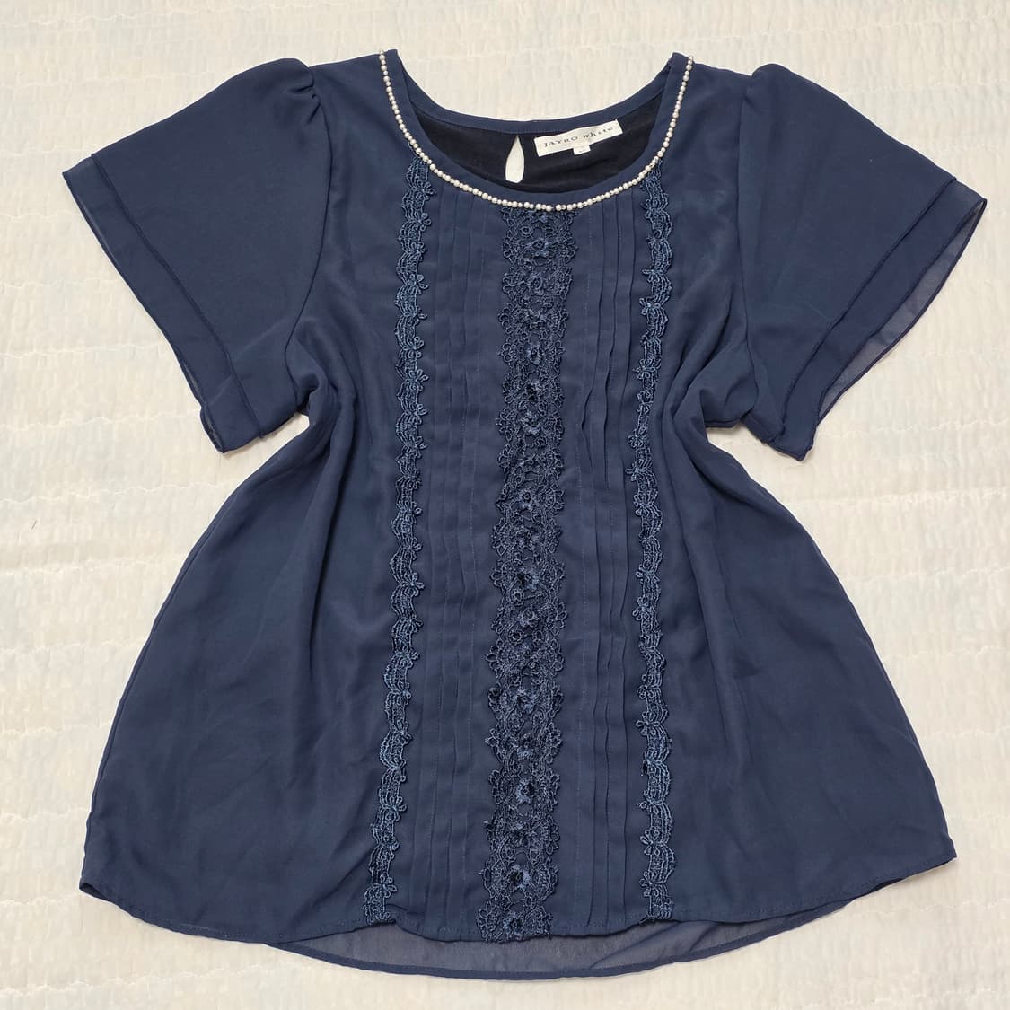 네이비 고딕모리걸 셔링 블라우스 상품이미지2