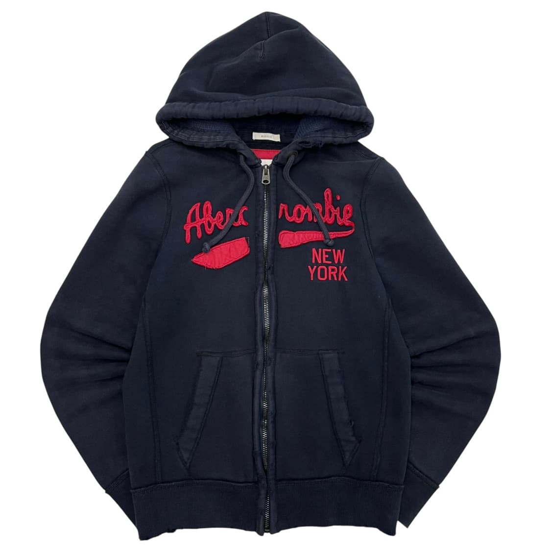 아베크롬비 레드 센터패치 네이비 후드집업 M 상품이미지2