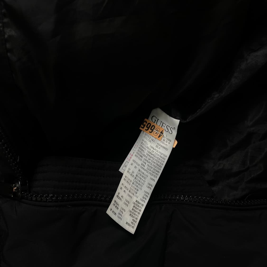 게스 덕다운 후드 롱패딩 블랙o 4233 상품이미지7