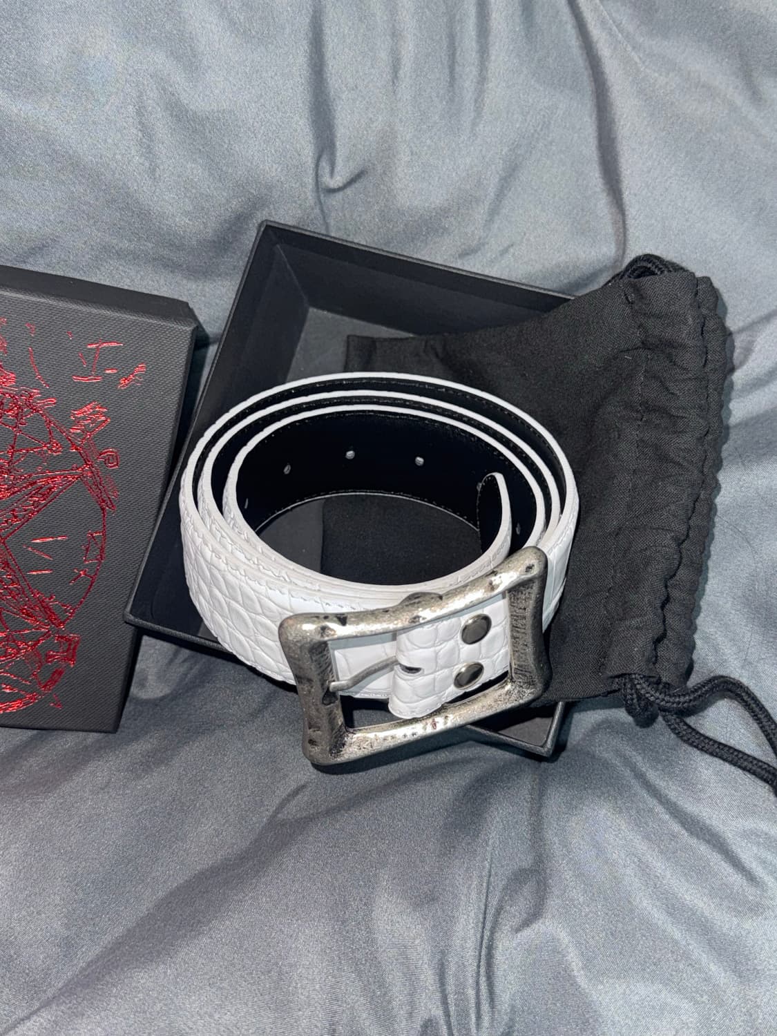 CORE BELT - CROC EMBOSSED (WHITE) 상품이미지3