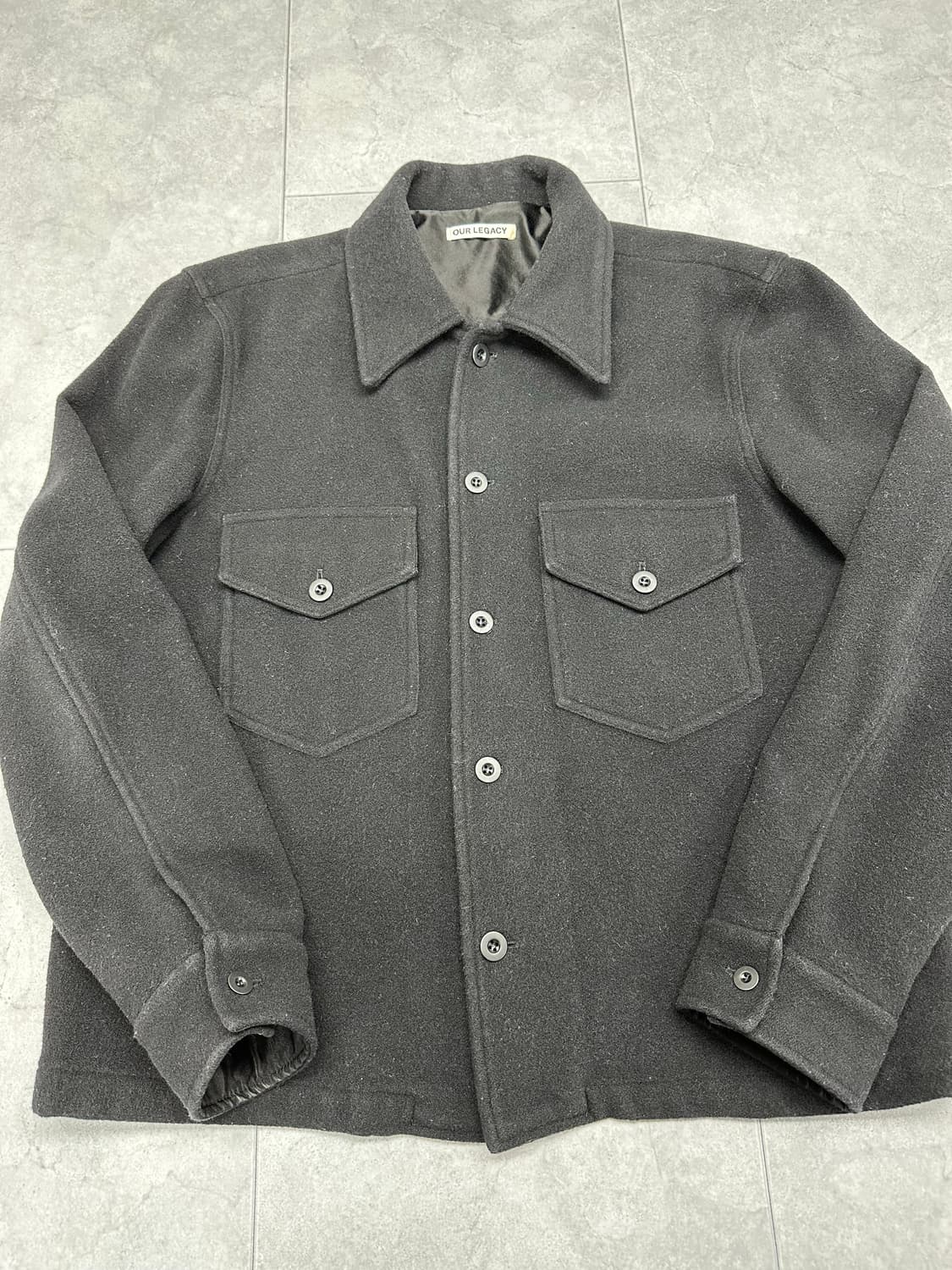 [50] 아워레가시 체스트 포켓 울 재킷 블랙 상품이미지1