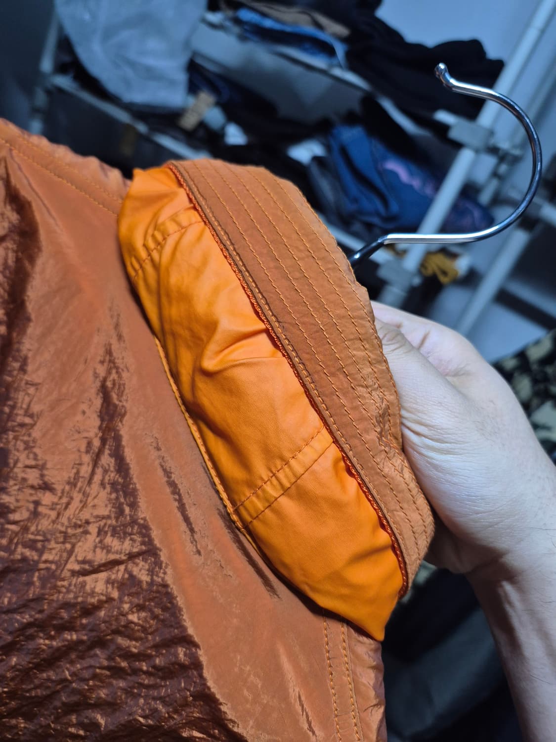 스톤 아일랜드 나일론 메탈 바람막이 오렌지 s 정품 상품이미지9