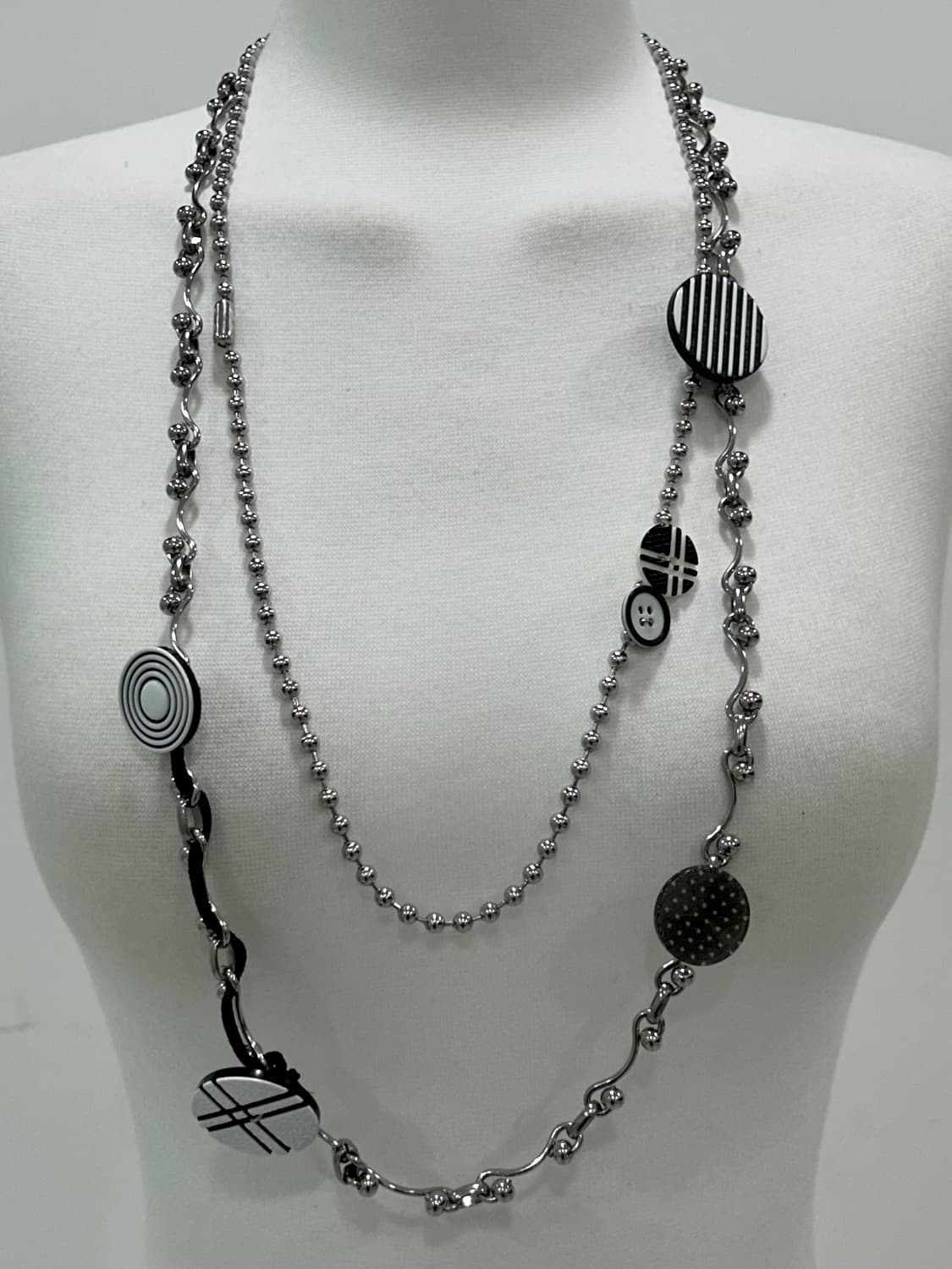 Black button layered necklace 상품이미지6