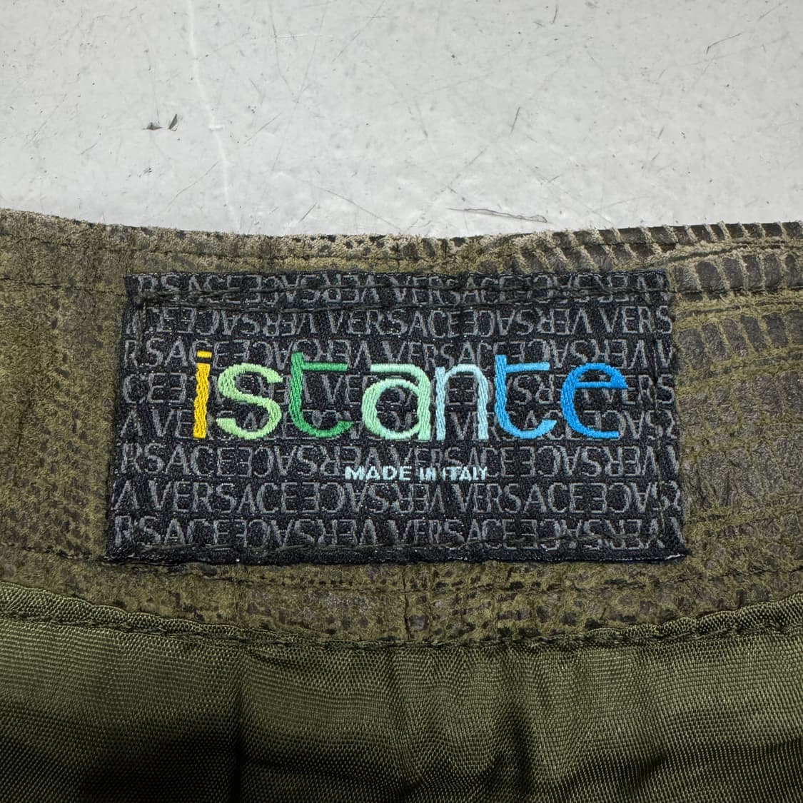 베르사체 80s~90s istante 뱀피 아카이브 레더 가죽 스커트 치 상품이미지5