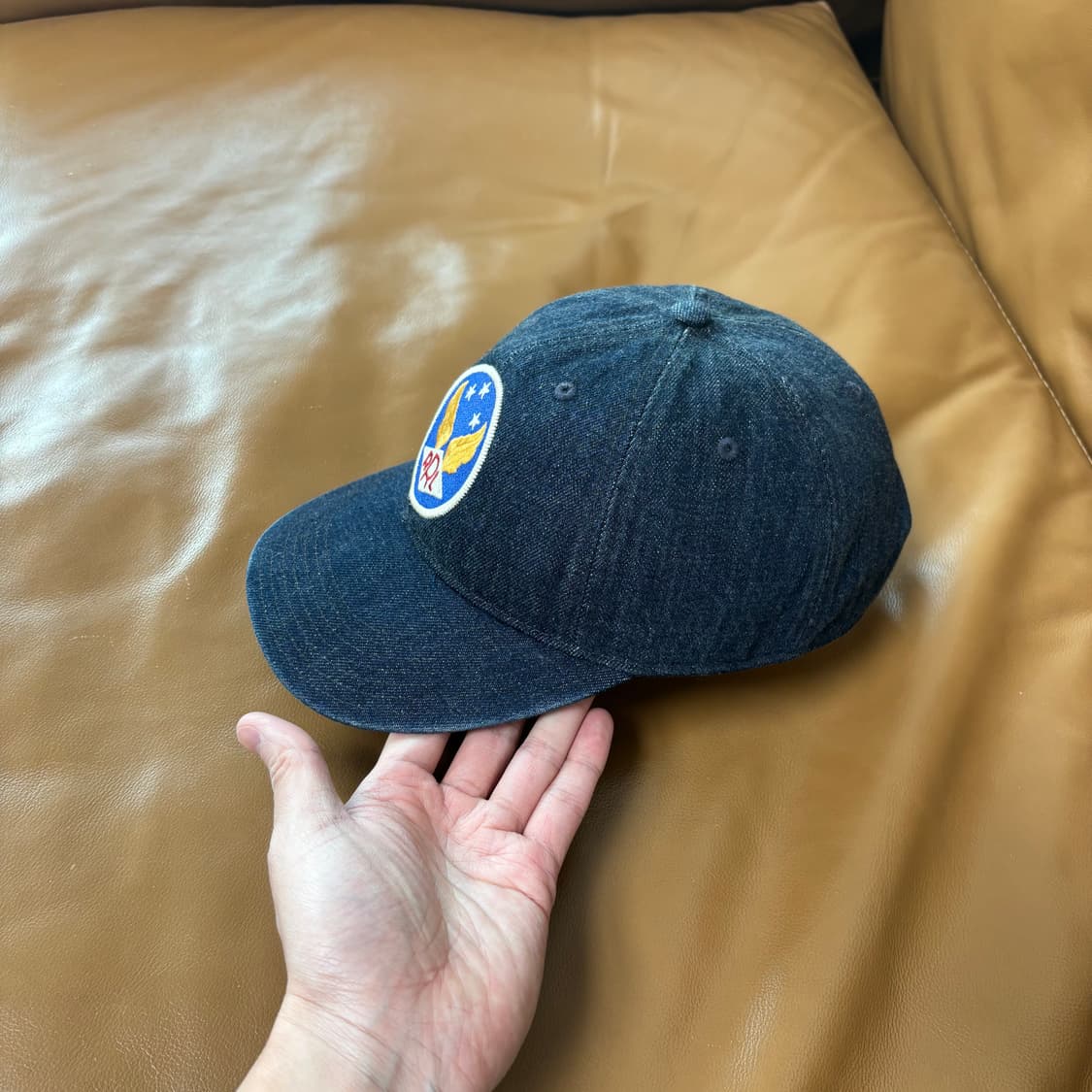 RRL 더블알엘 랄프로렌 폴로 윙로고 6패널 볼캡 모자 데님 상품이미지4