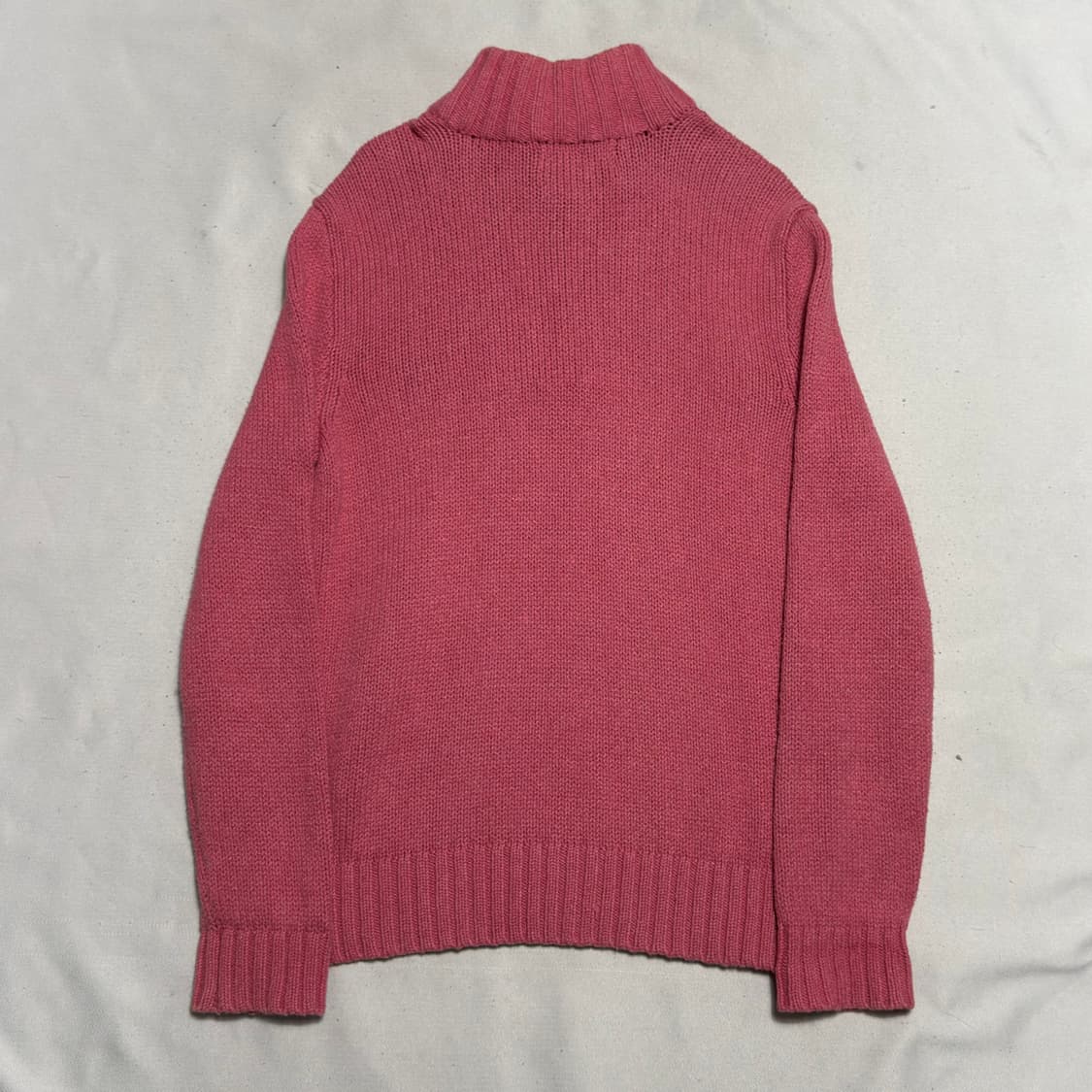 S 폴로랄프로렌 핑크 코튼 반집업 니트 상품이미지3