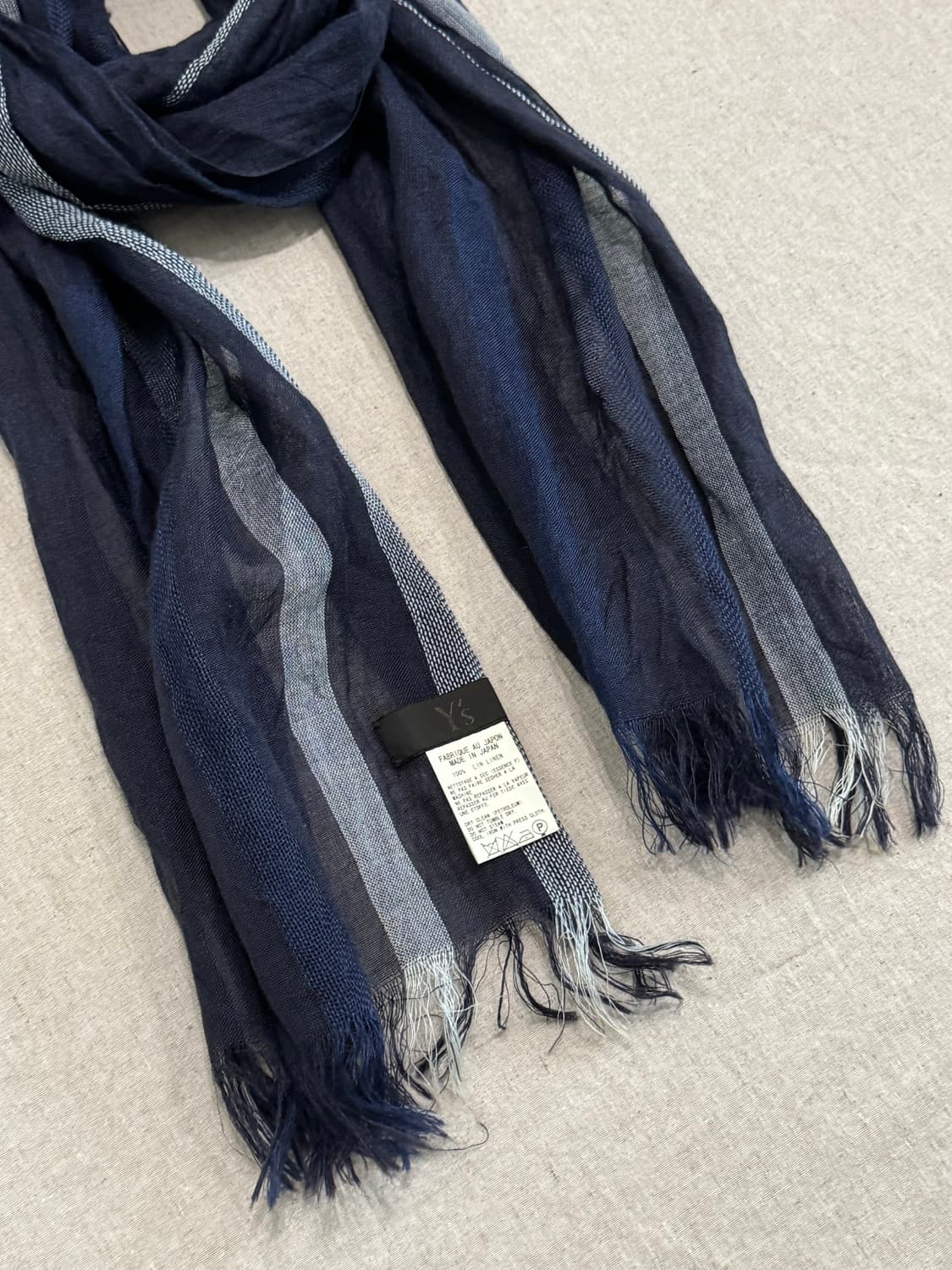 요지야마모토 스트라이프 린넨 머플러 상품이미지4