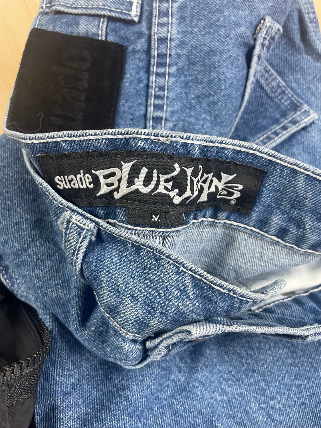 스웨이드 컨투어 포켓 데님 M 블루,브라운 상품이미지4