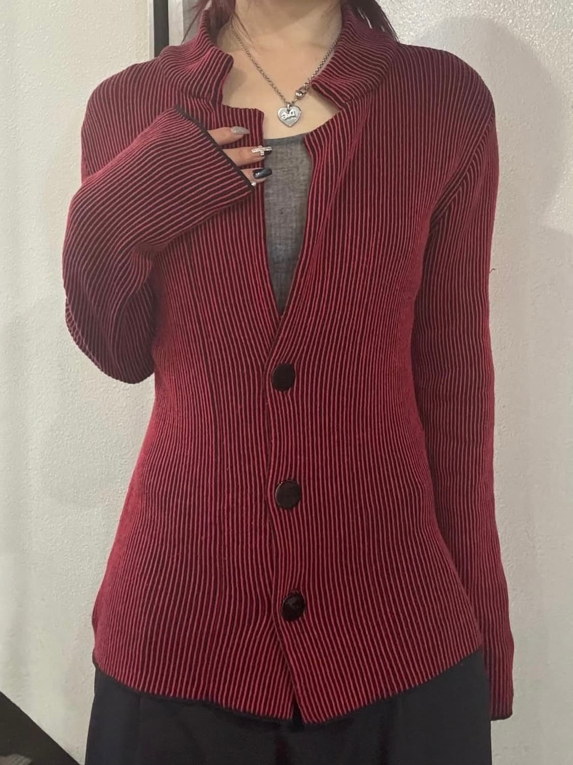 KRIZIA Maglia Pinstripe Knit Jacket 상품이미지3