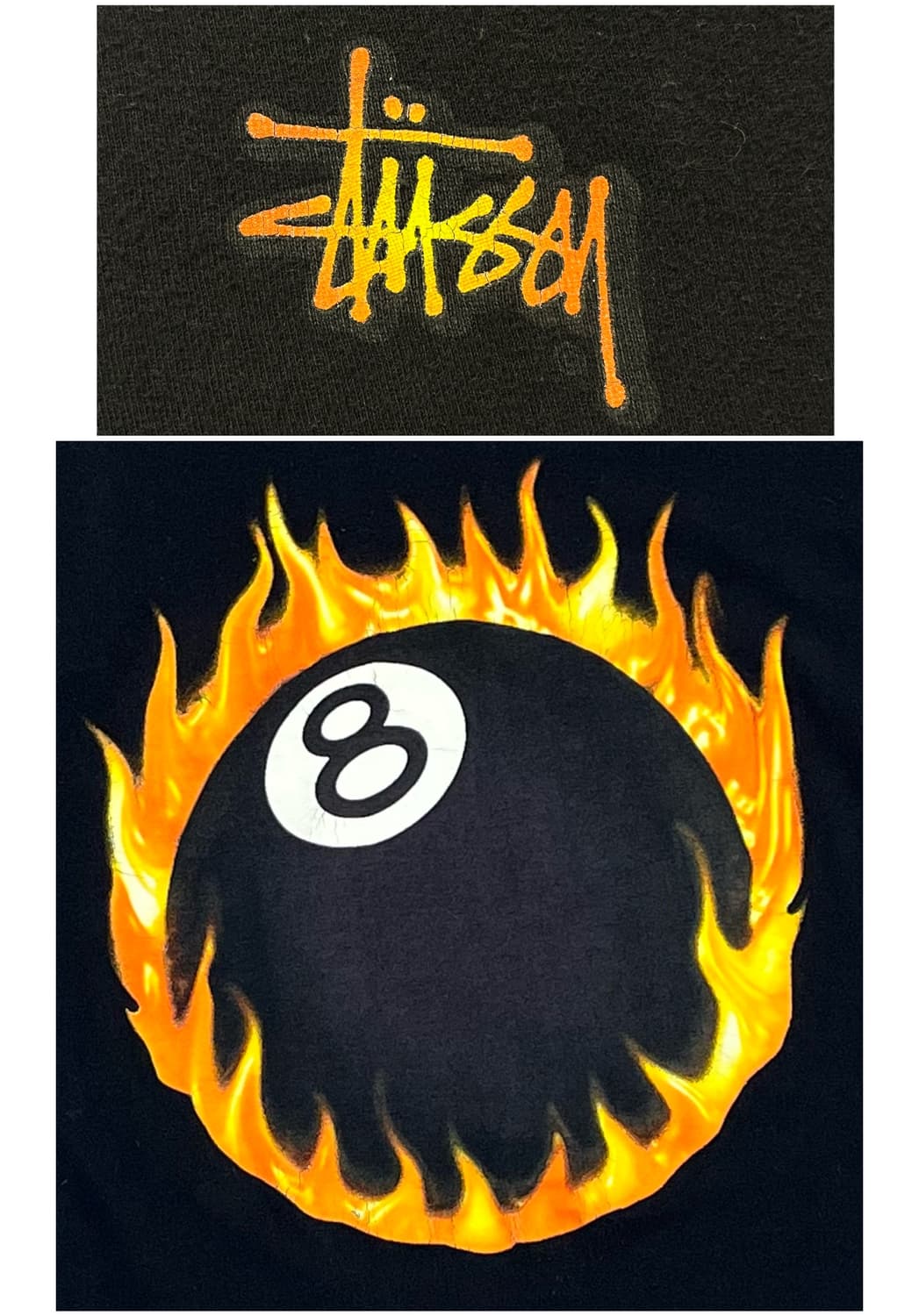 스투시 파이어 에잇볼 반팔티 블랙 M #csz3230 상품이미지10