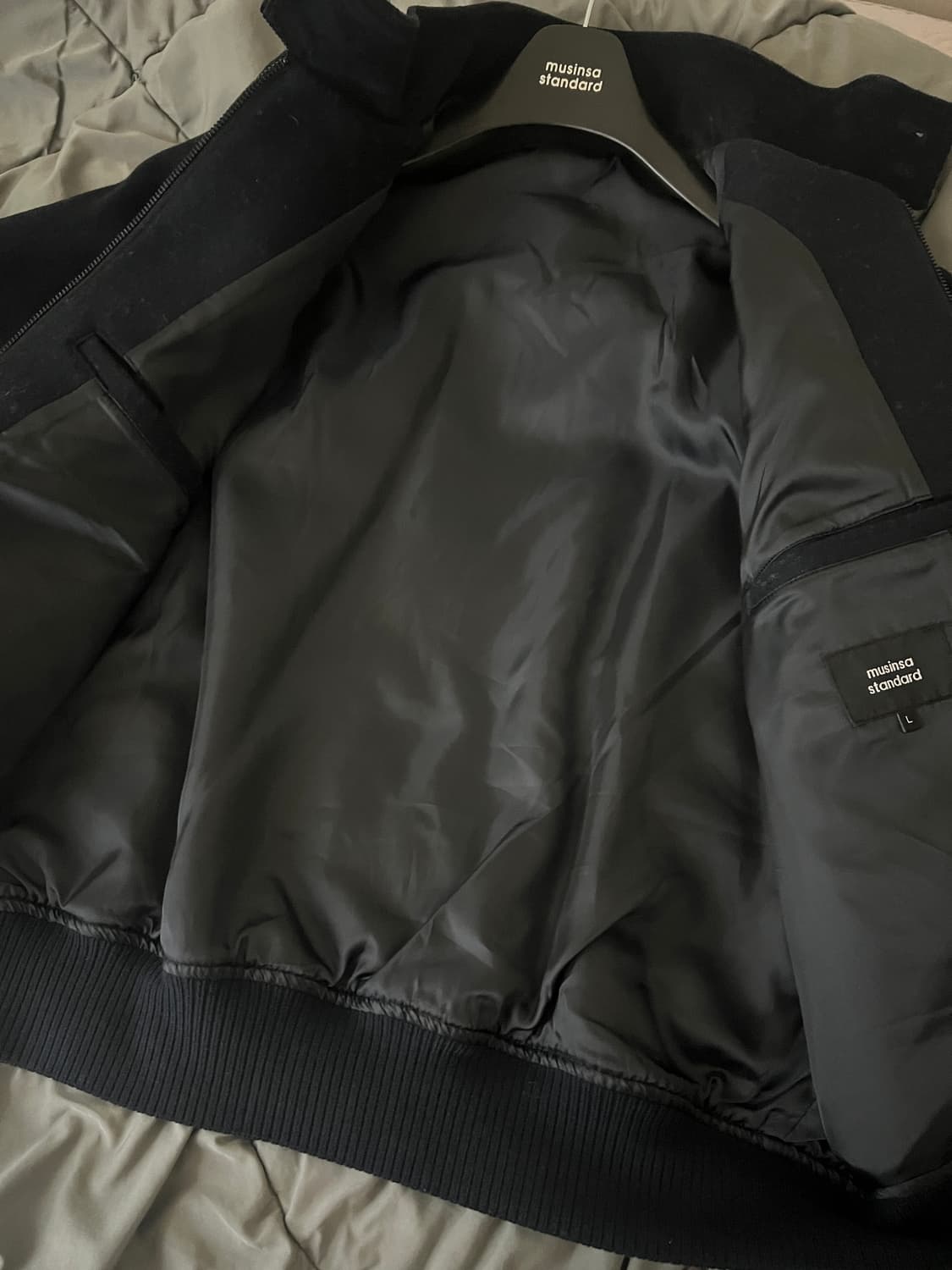 무탠다드 울블렌드 해링턴 자켓 네이비 L 상품이미지3