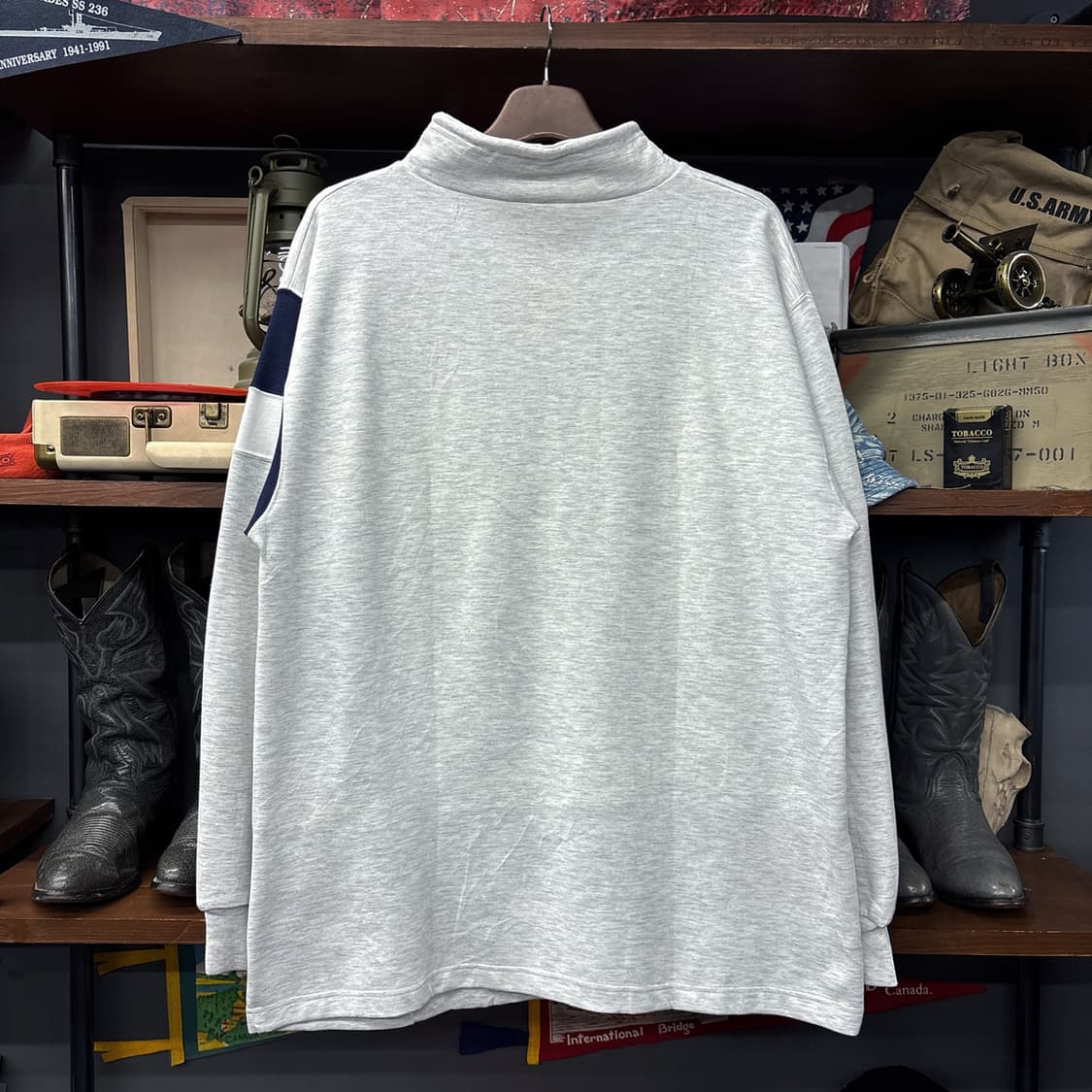 산토리 보스커피 프린팅 풀오버 롱 스웻셔츠 멀티컬러 넥스트링 N705 상품이미지2