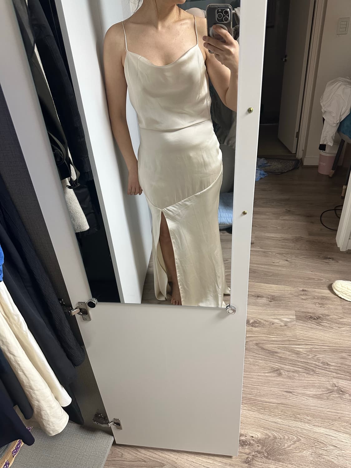 새틴 카울넥 맥시 드레스 -M사이즈 착샷있음 상품이미지6