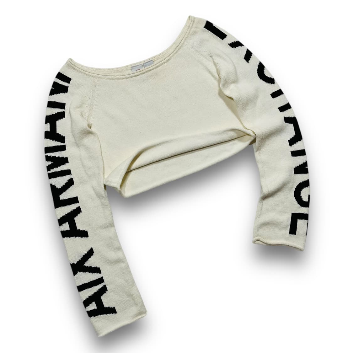 아르마니 익스체인지 로고 사이드 포인트 y2k 크롭 니트 상품이미지1