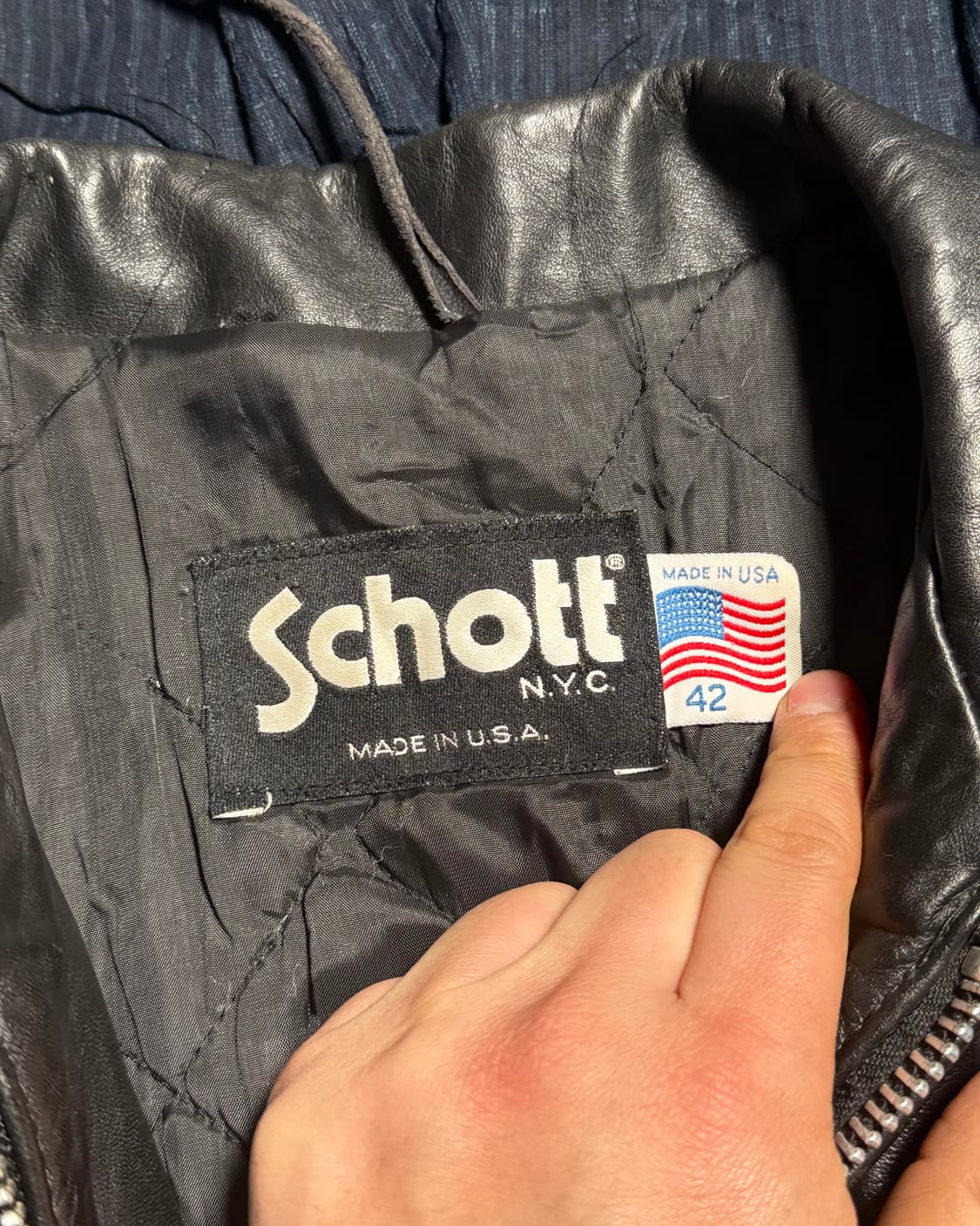 (레어) 80-90‘s 쇼트 카우하이드 640 싱글 라이더 자켓 42 상품이미지5