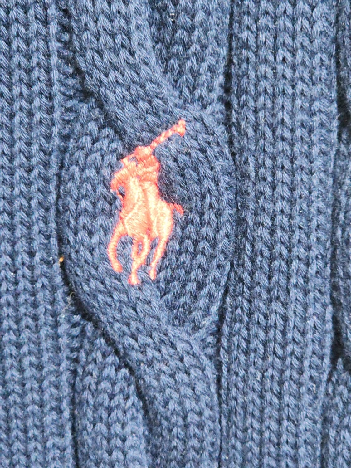 (S) 랄프로렌 폴로 꽈배기 니트 네이비 케이블 반집업 스웨터  상품이미지4