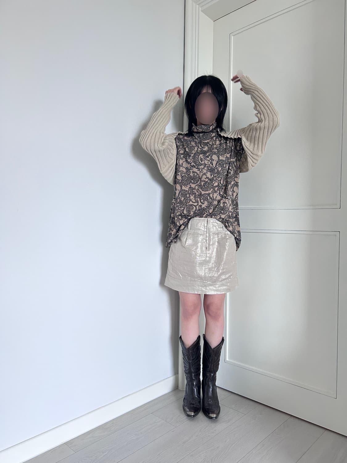 Beige Rib Knit Bolero / 빈티지 니트 볼레로 상품이미지1