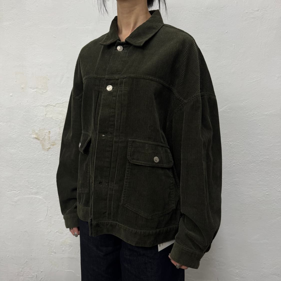 프릭스스토어(Freak's store) 올리브 코듀로이 쇼트 트러커 자켓 상품이미지1