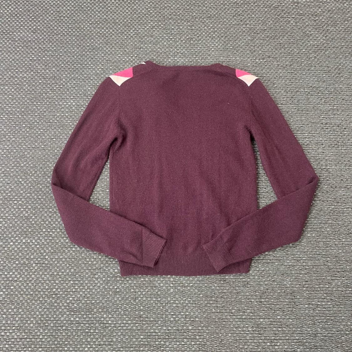 막스마라 레드핑크 아가일 코사쥬 캐시미어 니트 상품이미지2