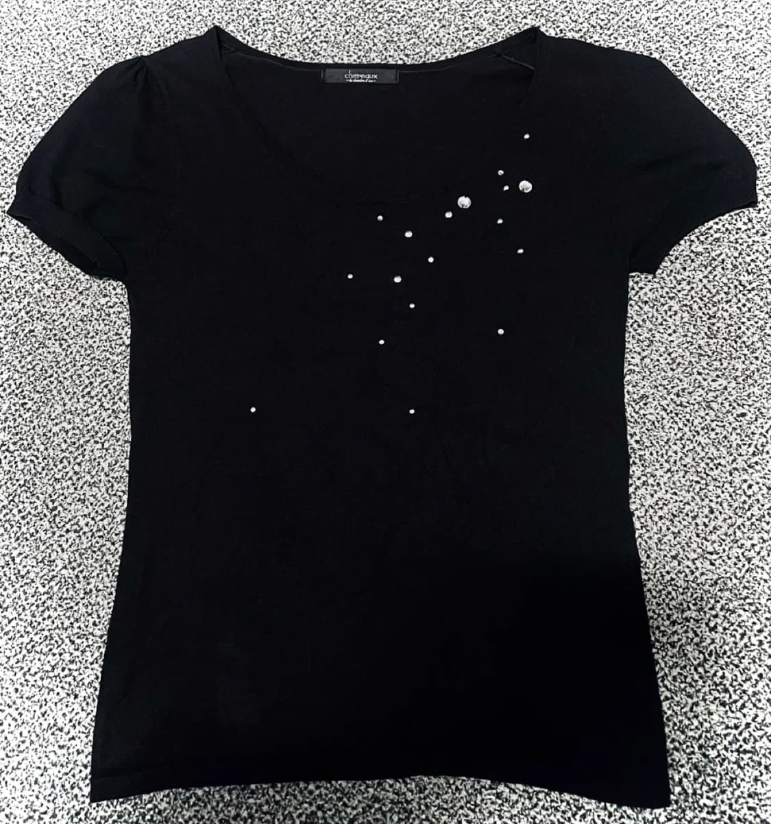 Chereaux(쉐레) 블랙 반팔티 상품이미지1