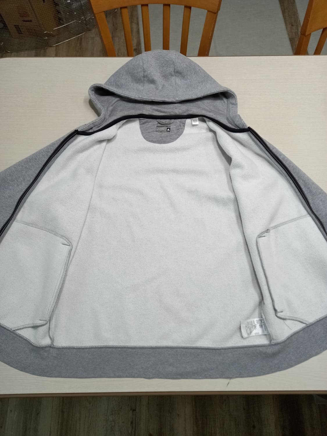 XL105 adidas ESSENTIALS 기모 후드집업 그레이 XL-4 상품이미지5