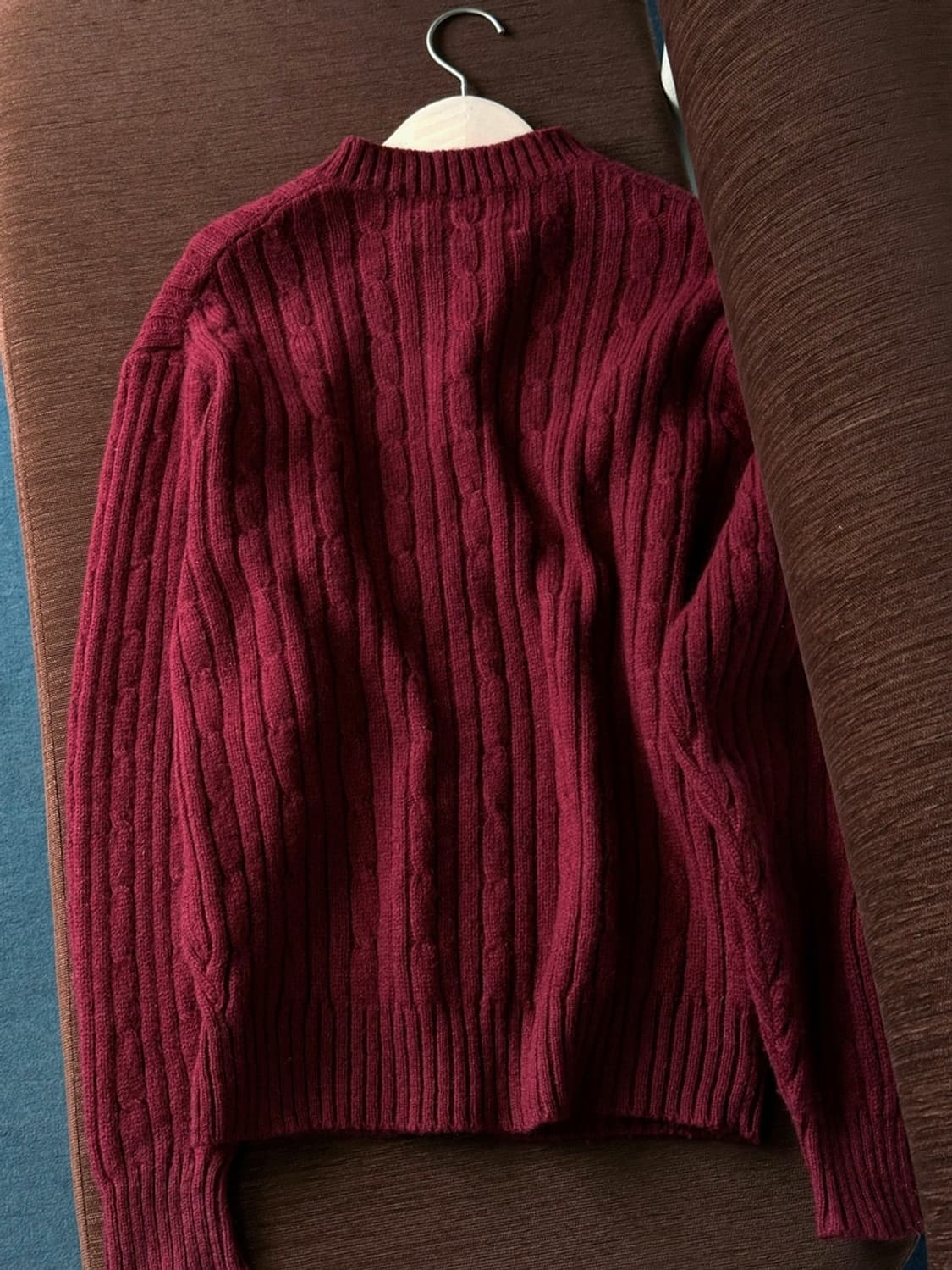 Middle gauge wool crewneck knit cardigan 상품이미지5