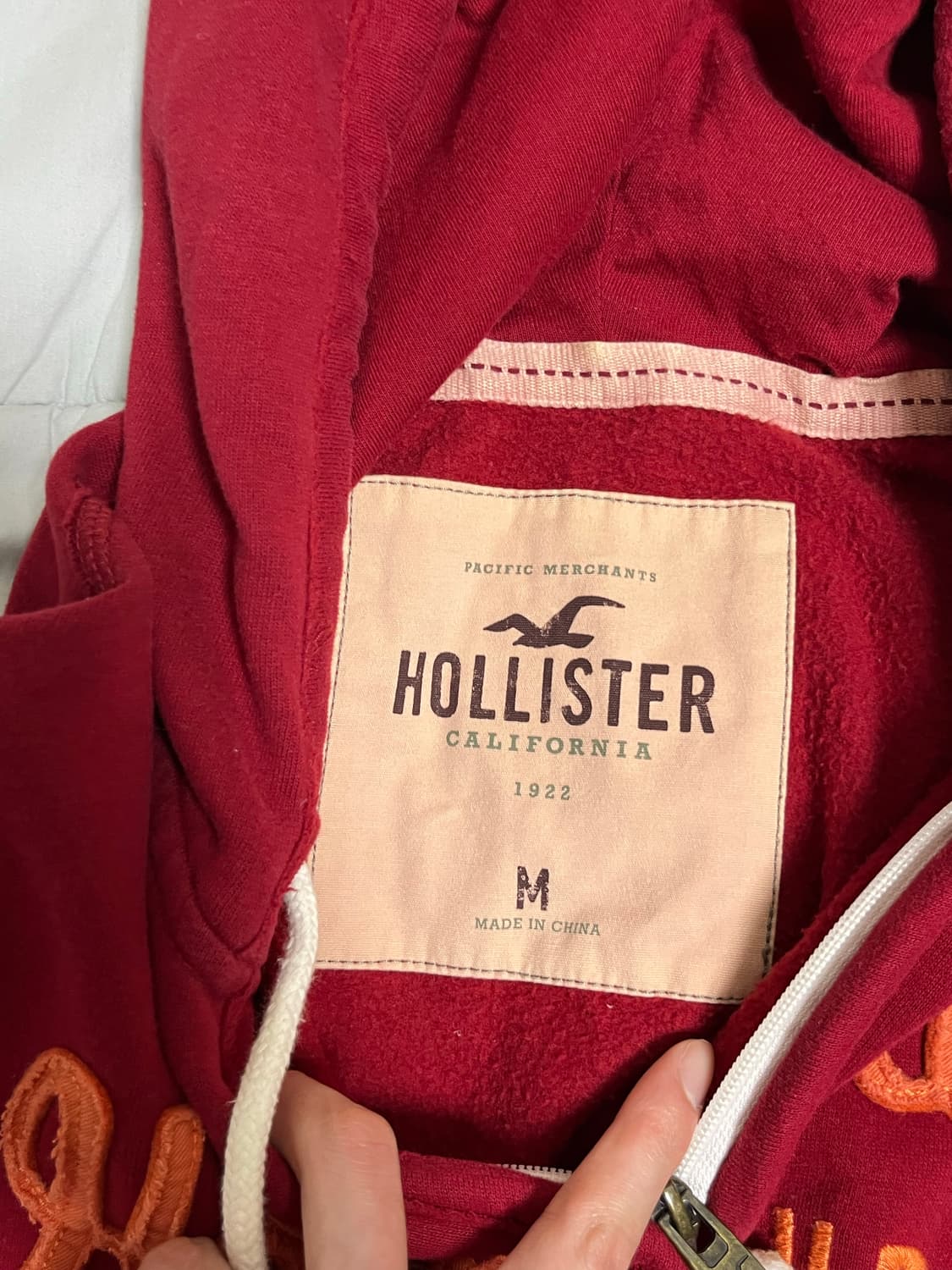 홀리스터 후드집업 M 와인색 상품이미지3