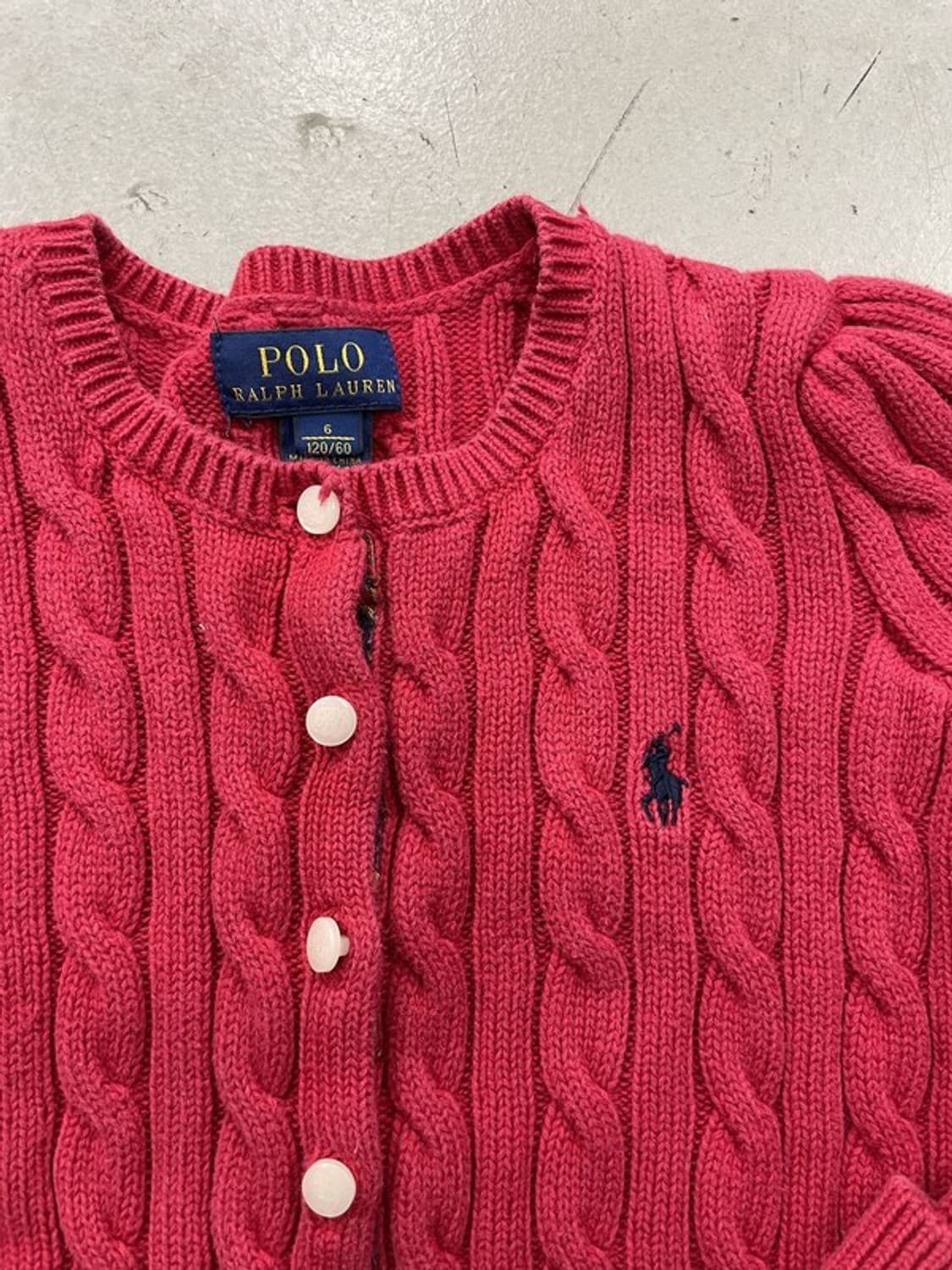 폴로 랄프로렌 키즈 꽈배기 니트 가디건 6세 상품이미지2