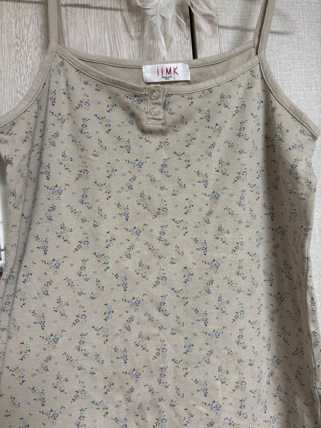 카라하나 빈티지 모리걸 iiMK 밀크티 잔꽃 슬리브리스 나시 상품이미지2