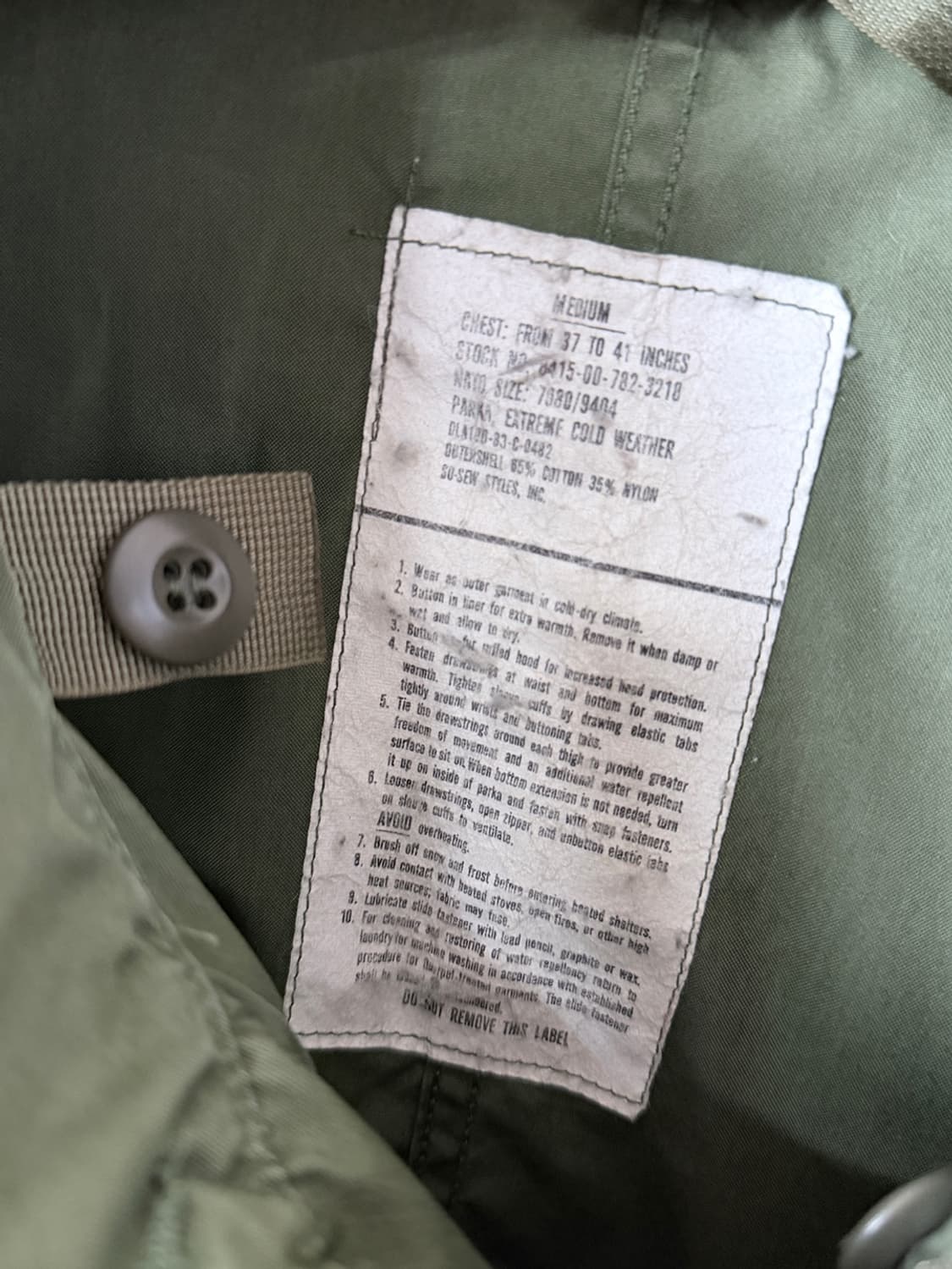 미육군 오리지널 M65 피쉬테일 파카  상품이미지7