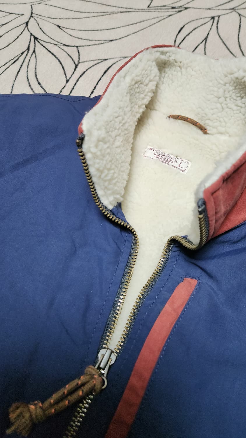 월리스 앤 반스 쉘파 워크자켓  네이비 L 넉넉100 새상품 상품이미지3