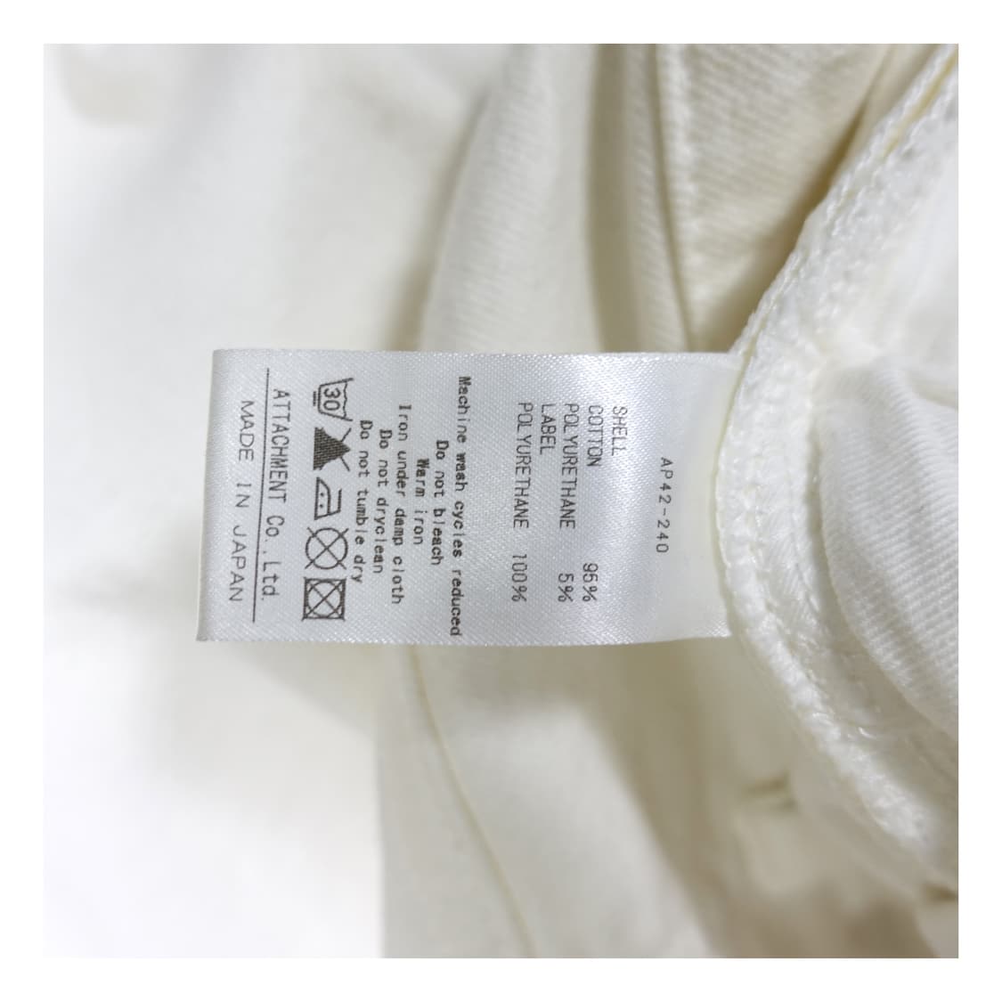 [30]ATTACHMENT 어태치먼트 가먼트다잉 아티잔 화이트 데님 팬츠 상품이미지10