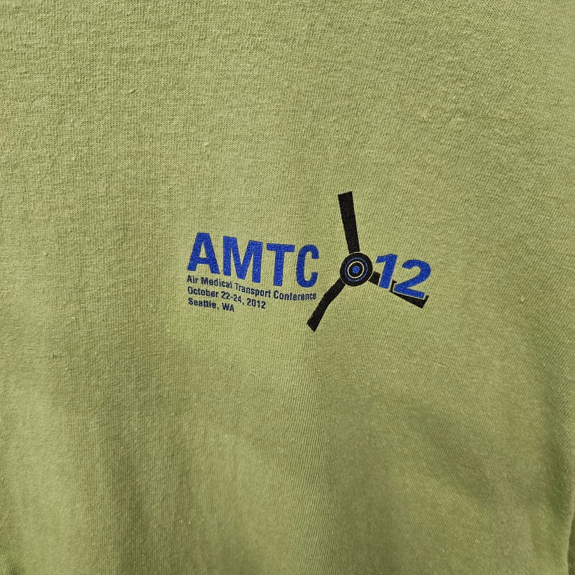 USA 90's Seattle 그래픽 프린팅 빈티지 반팔티 그린 상품이미지3