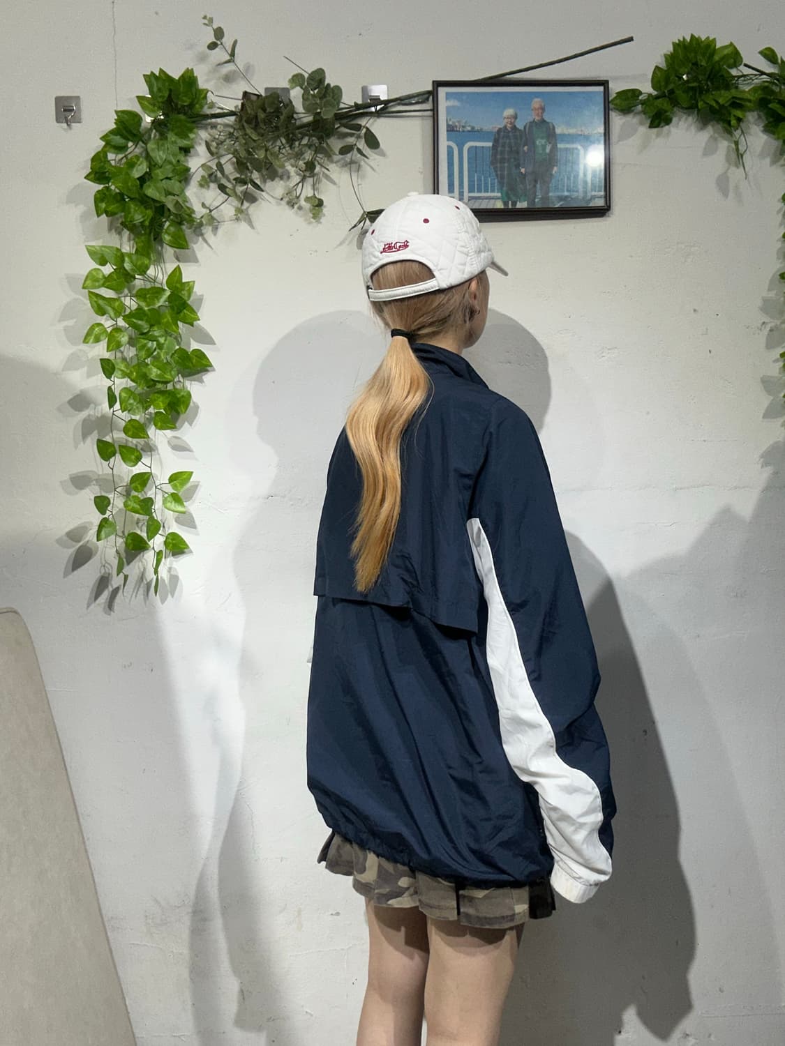 나이키 네이비 화이트 오버핏 바람막이 트랙 자켓 XL 상품이미지3
