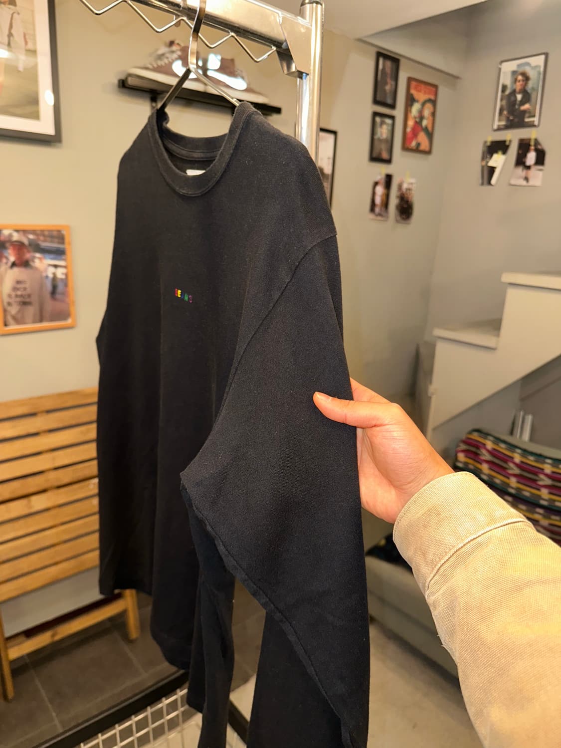 Beams color small logo cotton sleeve 상품이미지7