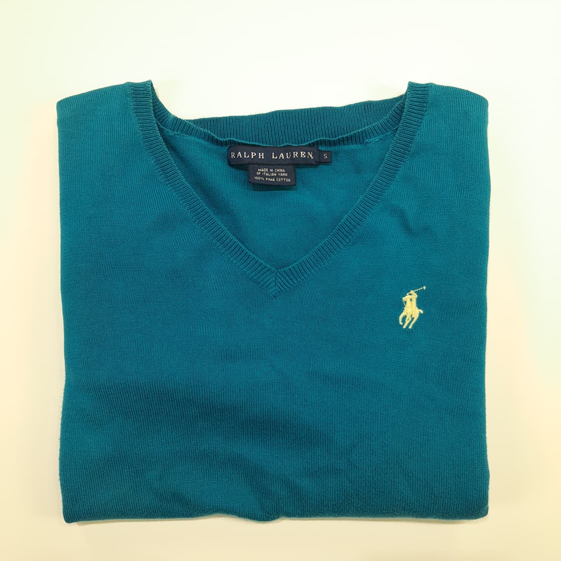CN746W S 폴로 랄프로렌 블루그린 V넥 긴팔 니트 스웨터 상품이미지8
