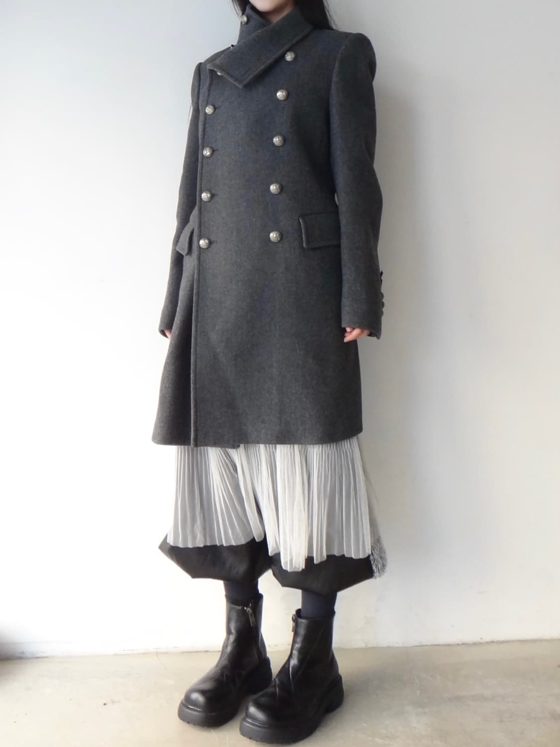 SYSTEM double high neck coat / grey 상품이미지8