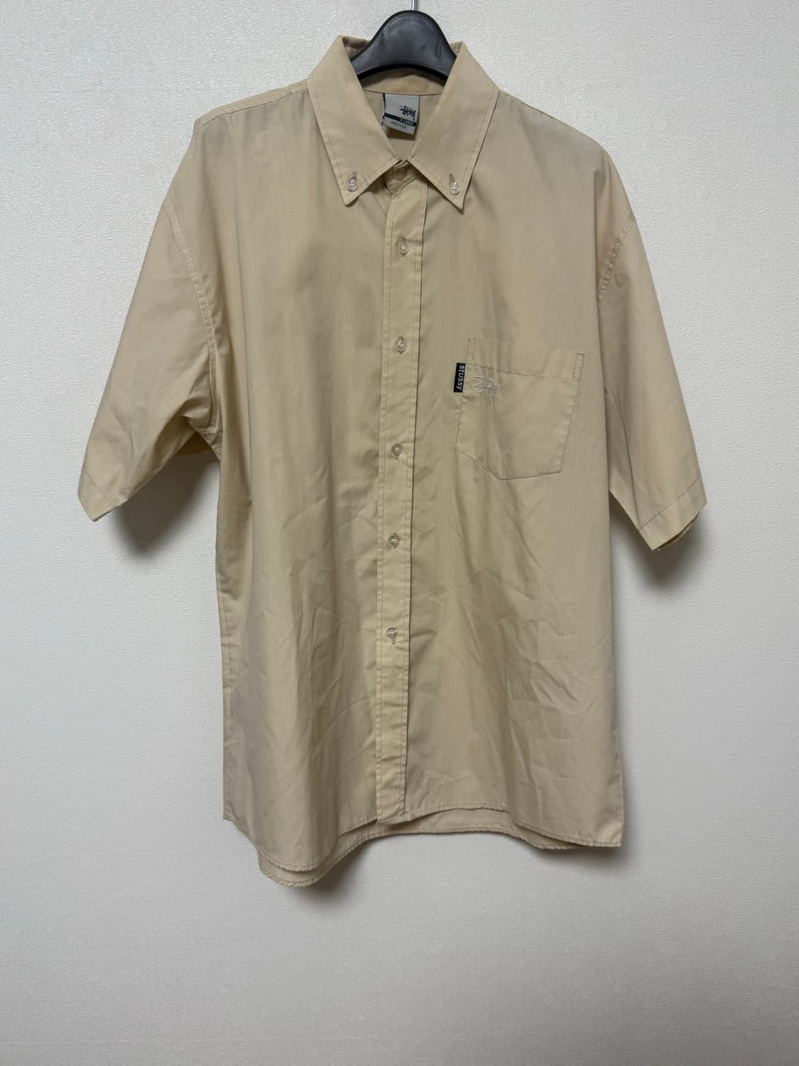 [STUSSY] 90s 스투시 베이지 반팔 셔츠 상품이미지1