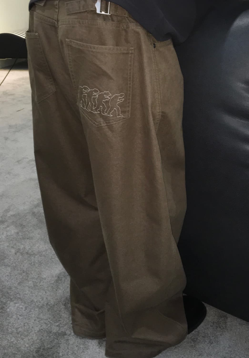 소셜 그래픽 와이드 데님_브라운 XL (인템포무드) 상품이미지1