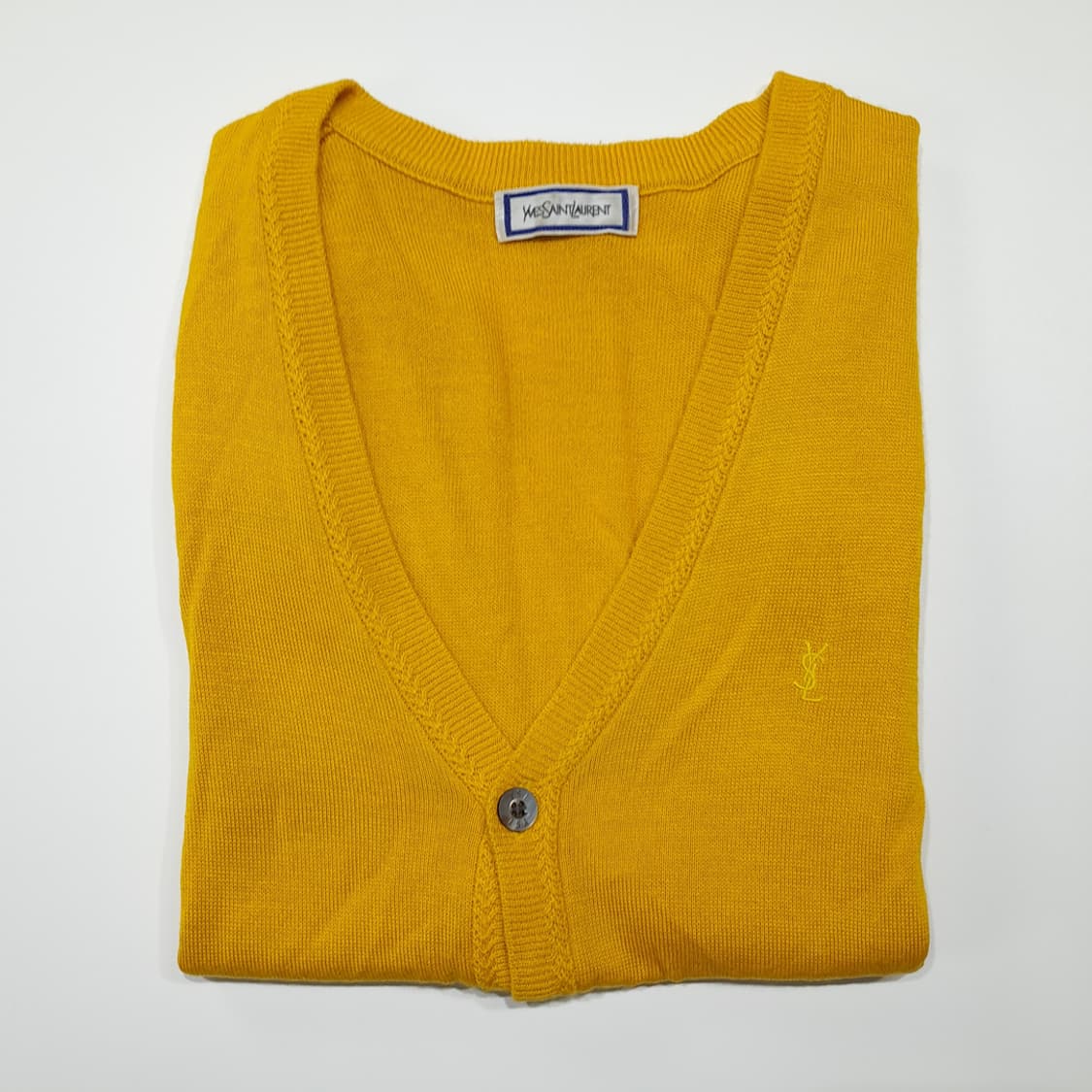 CK030 L 입생로랑 90s 일본판 옐로우 니트 조끼 베스트 상품이미지8