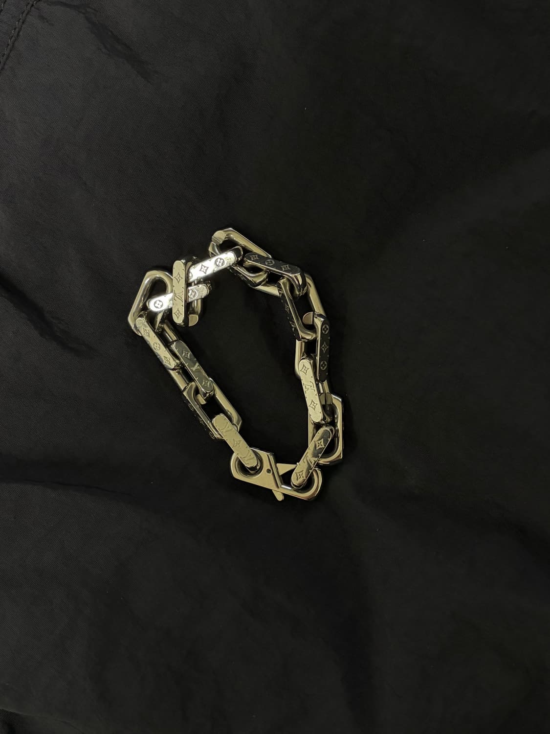 (L) 루이비통 모노그램 체인 브레이슬릿 실버 상품이미지3