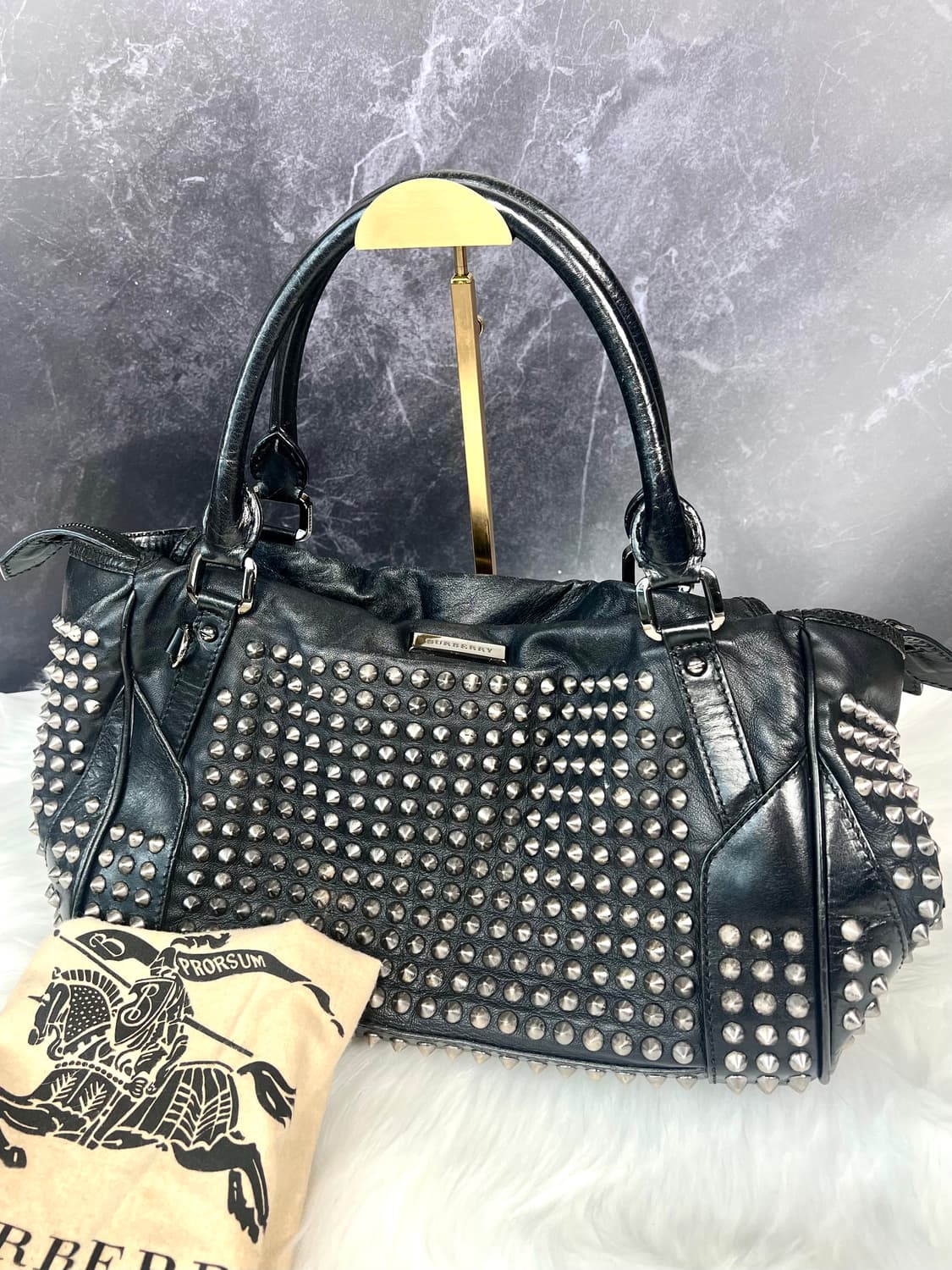 00s Burberry Studded Edenham Punk Boston 상품이미지1