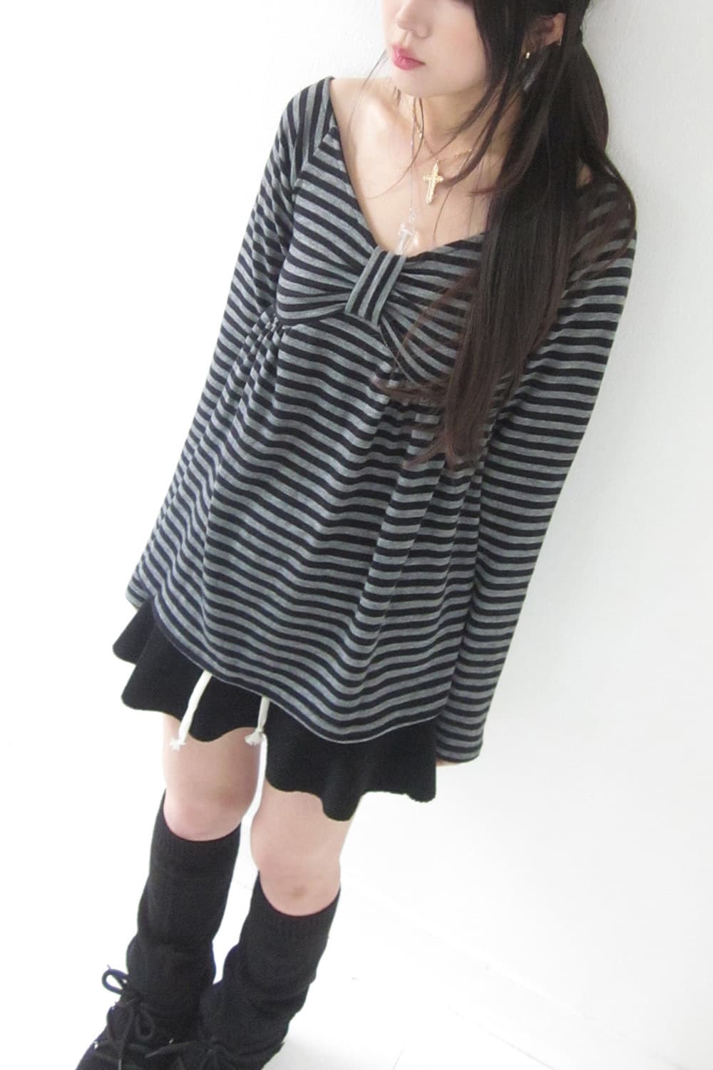 Dolly stripe tee 차콜 새상품 상품이미지1
