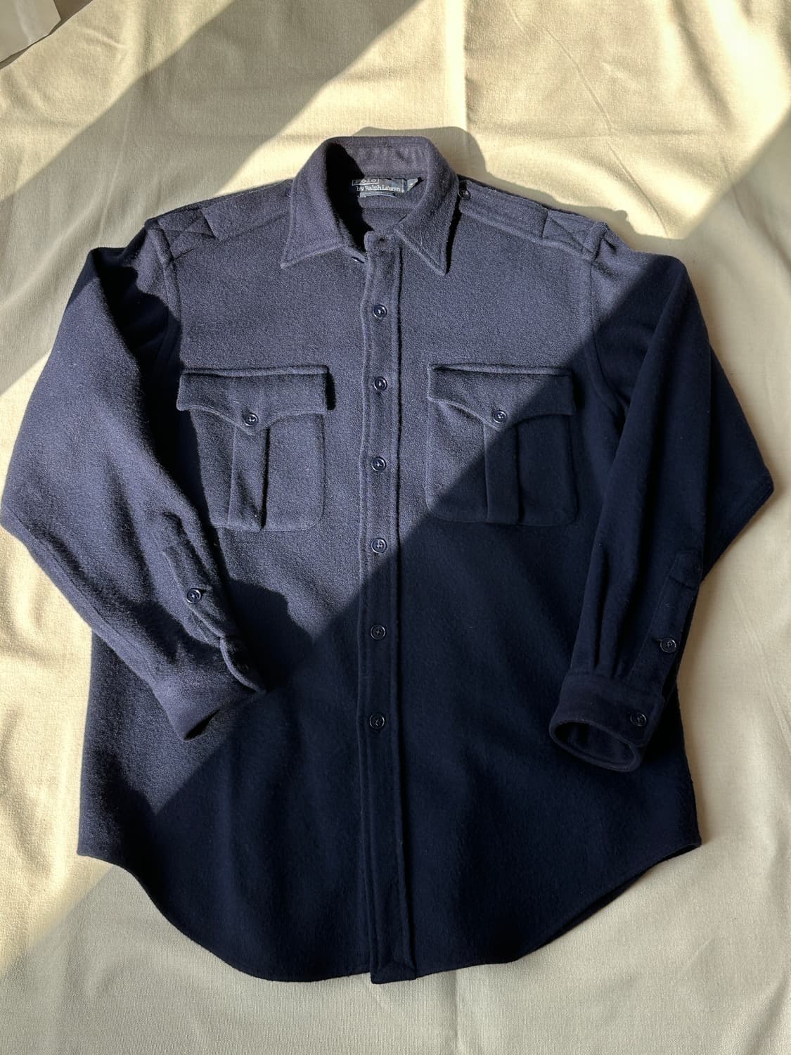 폴로 헤비 램스울 밀리터리 셔츠 M 상품이미지1