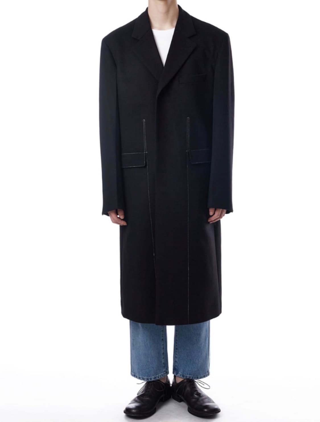 타이핑미스테이크 스티치 싱글 코트 상품이미지2