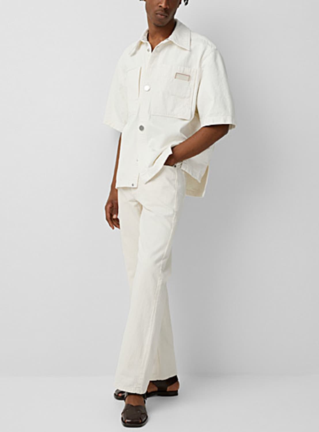 우영미 스트레이트 아이보리 진 46사이즈 상품이미지1