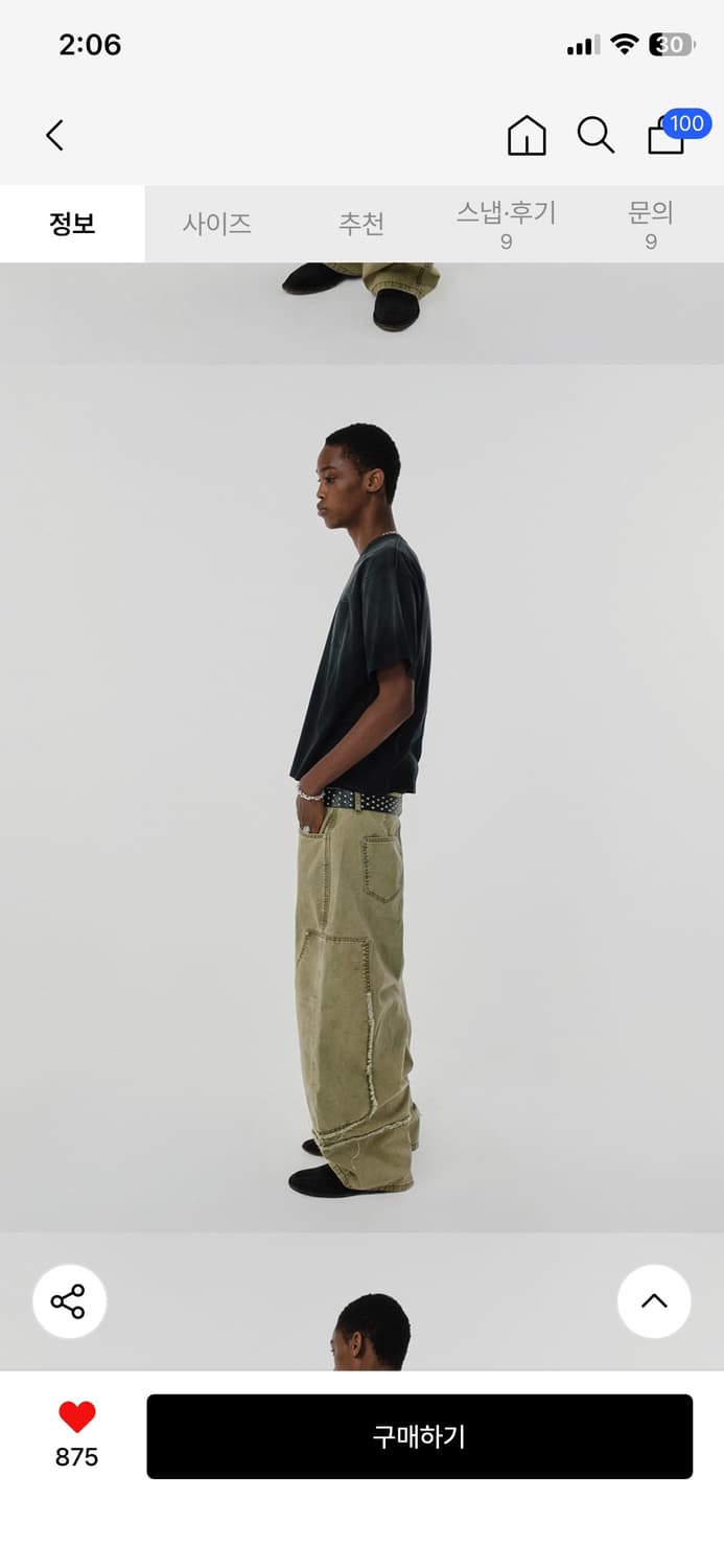 스웨이드 포켓 크롭 티셔츠 워싱블랙 M 상품이미지4