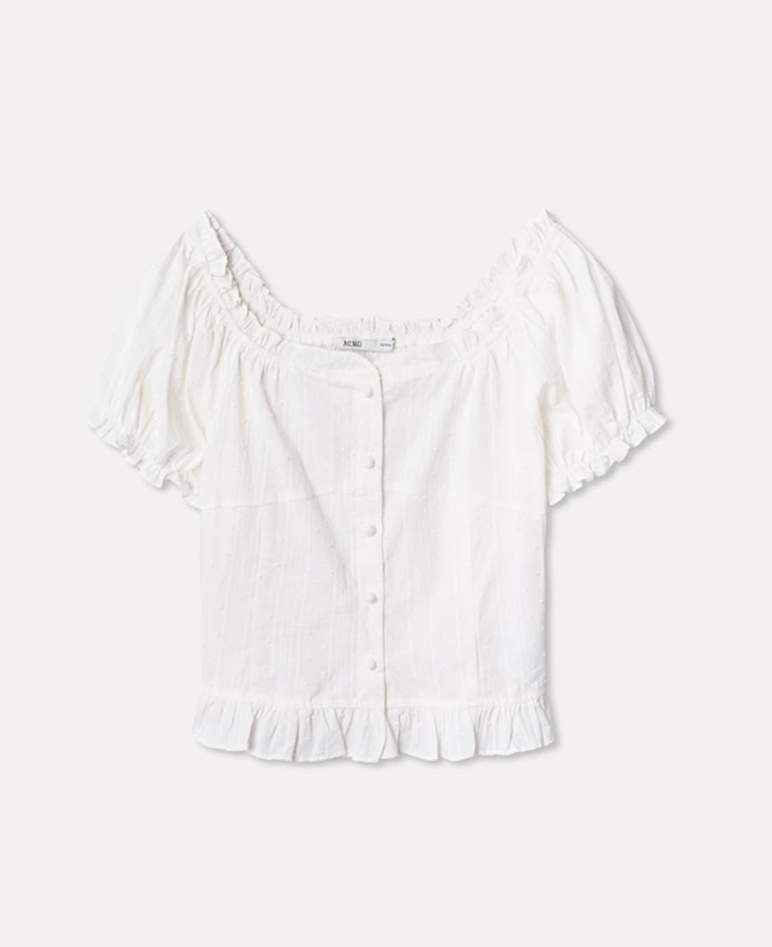 미쏘 화이트 프릴 퍼프 블라우스  상품이미지1