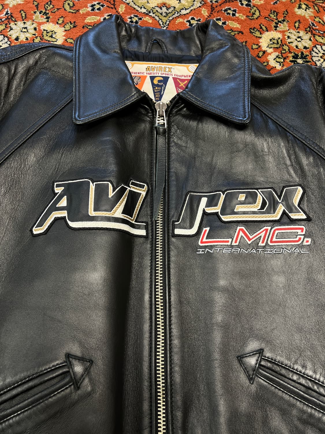 [XL] AVIREX x LMC 콜라보 레더 바시티 자켓 상품이미지3