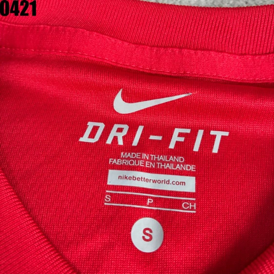 나이키 레드 화이트 스트라이프 긴팔 티셔츠 s 상품이미지2